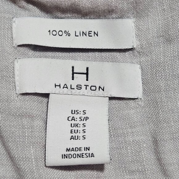 Halston 100% Soft Linen Woman's Shirt Dress Small Beige Capsule - Picture 5 of 11